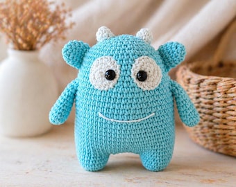 Crochet Monster Plush Toy, Amigurumi Stuffed Handmade Gift for Kids