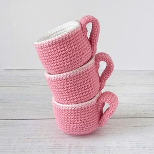 Crochet tea cup (1pcs), Motor skills toys, 1 year old montessori, 2 year old girl gift, Toys for toddlers, Tea party toys