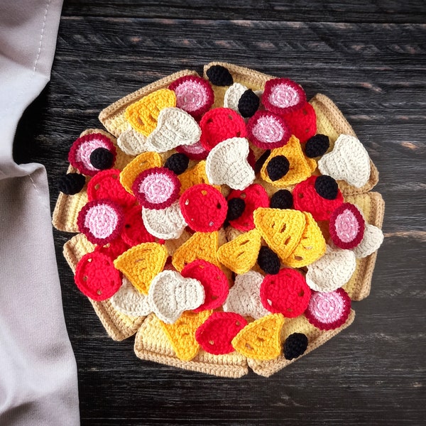 Pizza toy, Crochet play food, Play kitchen food, Play food set, Skill toy, Sensory toys adult, Pretend food, Cute food, Food gifts