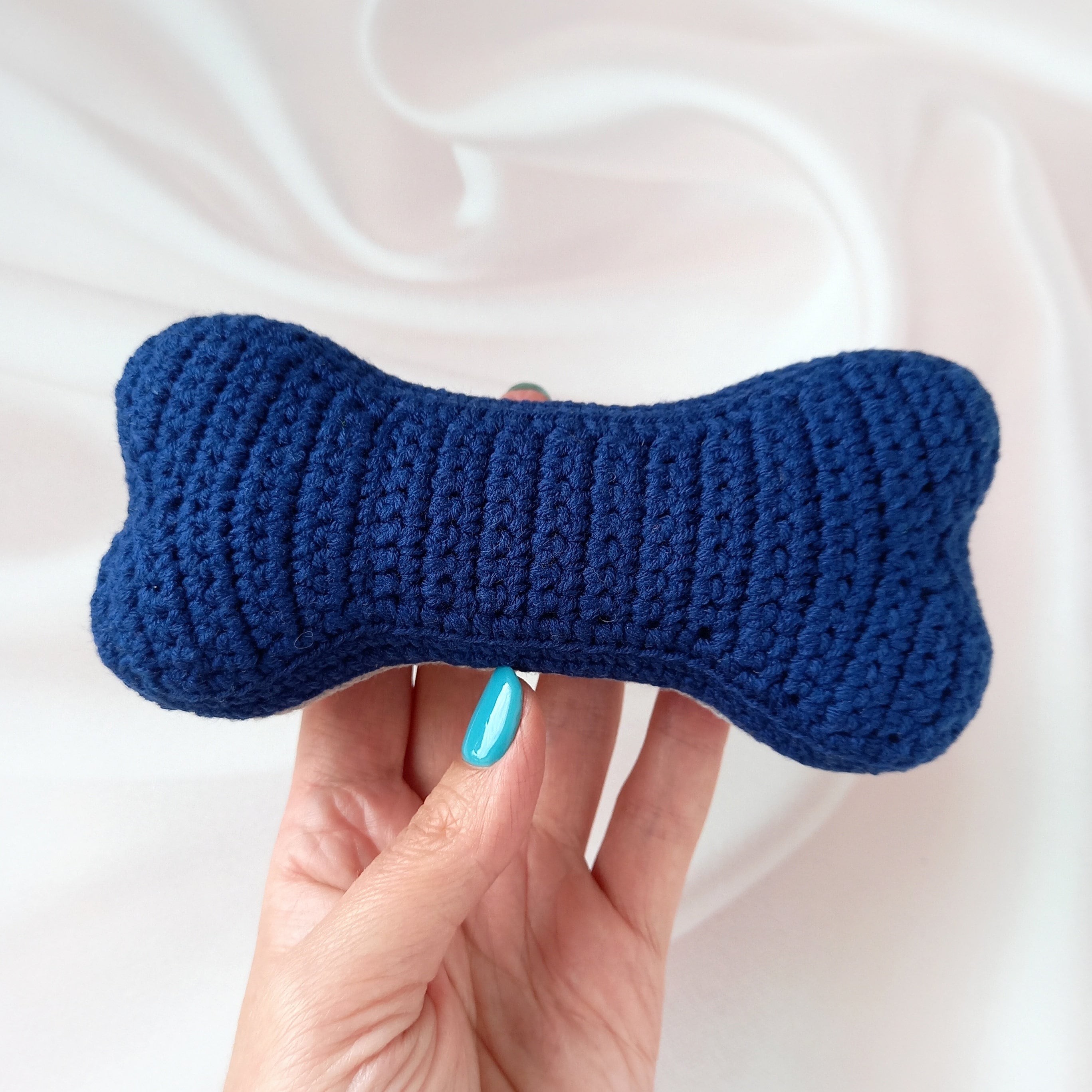 Crocheted Bone Plush Dog Toy (1pcs): Cotton Blend Puppy Gift