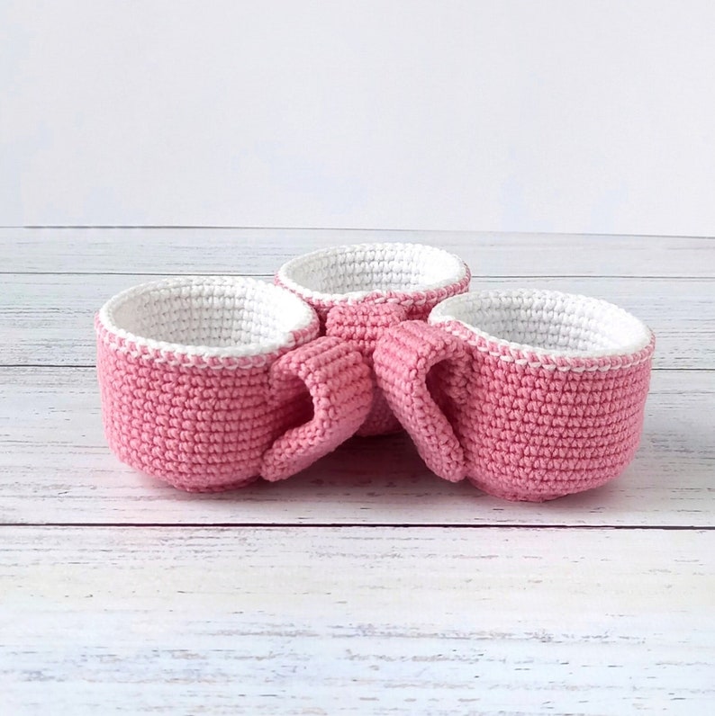 Crochet tea cup 1pcs, Motor skills toys, 1 year old montessori, 2 year old girl gift, Gifts for 3 year olds, Toys for toddlers image 1