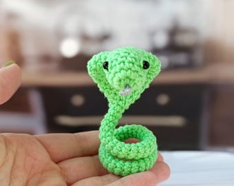 Crochet Snake Plush: Small Stuffed Animal, Office Decor