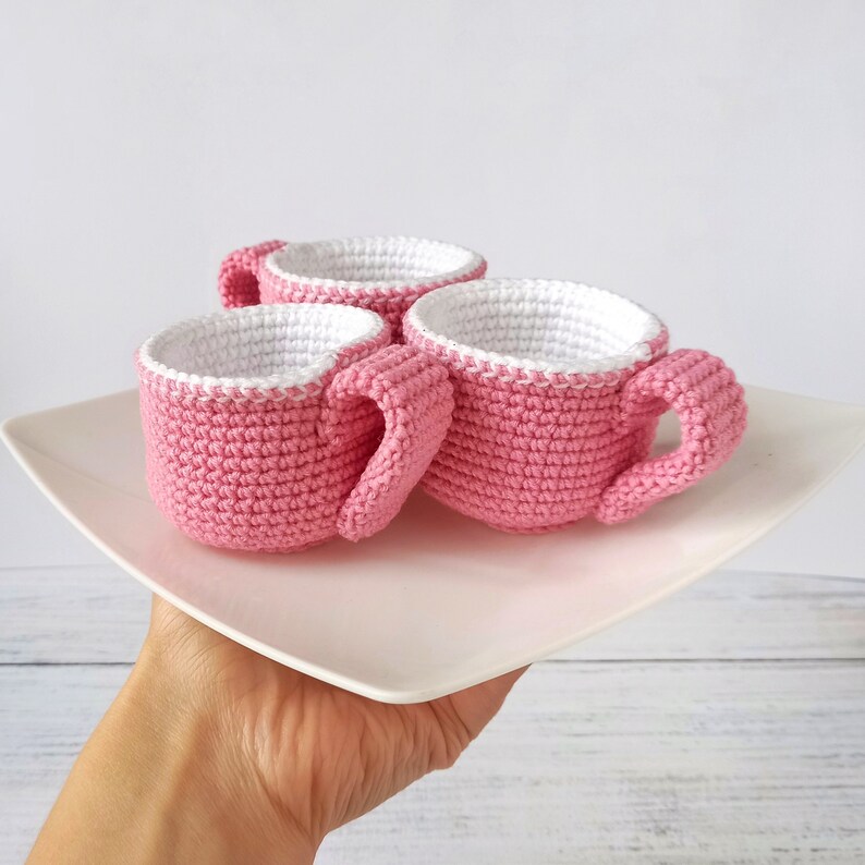 Crochet tea cup 1pcs, Motor skills toys, 1 year old montessori, 2 year old girl gift, Gifts for 3 year olds, Toys for toddlers image 4