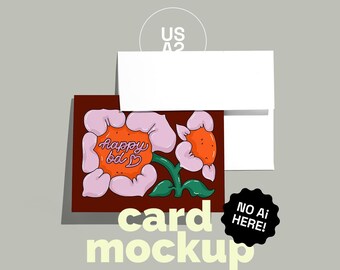 US A2 wenskaart en envelopmodel, briefkaartmodel, kunstwerkmodel, landschapskaartmodel, postermodel, gevouwen kaartmodel