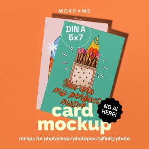 A5/A6/B6/5x7 Two stacked greeting cards mockup, postcard mockup, two postcards mockup, poster mockup, art print mockup