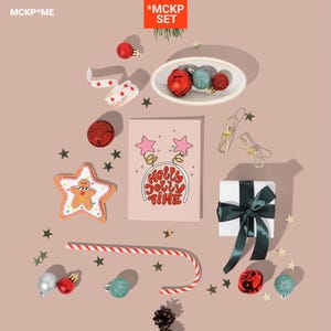 SET - Mockups de cartões de felicitações de Natal A5/A6/B6/5x7