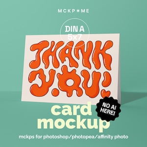 A5/A6/B6/5x7 Standing landscape greeting card mockup, postcard mockup, single postcard mockup, poster mockup, folding card mockup