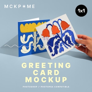 1x1 Dois cartões de felicitações quadrados mockup, modelo de cartão, mockup de cartão simples, mockup de cartão postal, mockups para lojas de cartões, mockup psd, cartão na mão