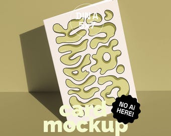 A5/A6/B6/5x7 Standing greeting card mockup, single postcard mockup, postcard display mockup, psd postcard mockup