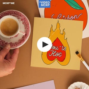 1 x 1 vierkante enkele wenskaart videomodel, bewegende kaartmodel, vierkante kaartmodel, psd videokaartmodel, 9 x 16 kaartmodelsjabloon