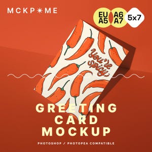 A5/A6/B6/5x7 Grußkarte/Postkarte Mockup, DIN A Postkarte Mockup, Einzelpostkarte Mockup, Kunstdruck Mockup, Kunstwerk Mockup, Poster Mockup
