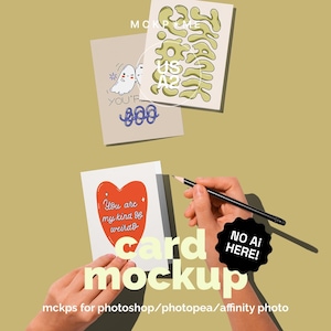 US A2 Handen ondertekenen wenskaartmodel, mockup met drie ansichtkaarten, briefkaartmodel briefkaart, psd-briefkaartsjabloon