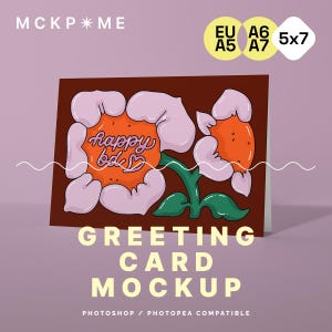 A5/A6/B6/5x7 Grußkarte Mockup stehend Querformat, Postkarte Mockup, Einzelpostkarte Mockup, Poster Mockup, Klappkarte Mockup