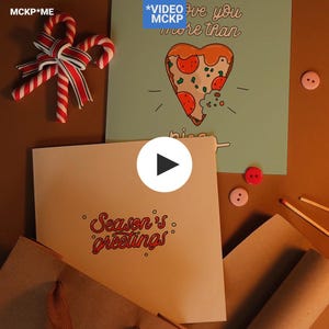 1x1 Mockup video di due carte quadrate, mockup di carta animata, mockup di carta quadrata, mockup di scheda video psd, modello di mockup di carta 9x16