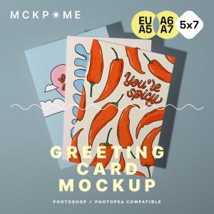 A5/A6/B6/5x7 Grußkarten Mockup, Postkarten Mockup, drei Grußkarten Mockup, Poster Mockup, Kunstdrucke Mockup