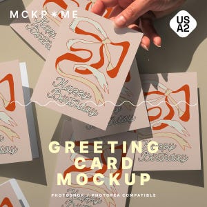 US A2 viele Grußkarten Mockup