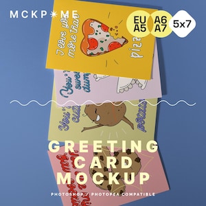 A5/A6/B6/5x7 Vier Grußkarten Mockup, Postkarten Mockup, Postkarten Mockup, Kunstdruck Mockup, Miniposter Mockup