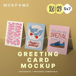 A5/A6/B6/5x7 Trois cartes de voeux, maquette sur pied, mini maquette d'impression, maquette de carte postale, maquette de trois cartes postales, maquette d'affiche