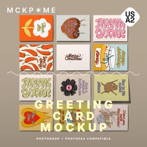US A2 Grußkarten zeigen Mockup, Postkarte Mockup, viele Postkarten Mockup, Kunstwerk Mockup, Poster Mockup, PSD Faltkarten Mockup