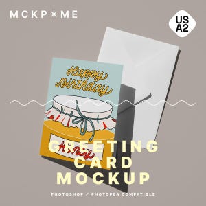 US A2 Grußkarte und Umschlag Mockup, Postkarte und Umschlag Mockup, PSD Postkarte Mockup, Klappkarte Mockup, ein Postkarte Mockup