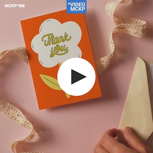 A5/A6/B6/5x7 Einzelkarte Video Mockup, Bewegungskarte Mockup, Lifestyle Grußkarte Mockup, PSD Video Card Mockup, 9x16 Card Video Template