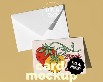 A5/A6/B6/5x7 folded greeting card mockup, postcard mockup, din a greeting card mockup, psd postcard mockup, card and envelope mockup