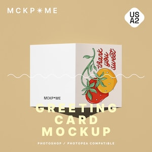 US A2 Gefaltete einzelne Grußkarte Mockup, Postkarte Mockup, One Grußkarte Mockup, PSD Postkarte Mockup