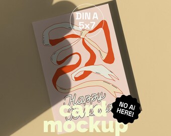 A5/A6/B6/5x7 Enkele wenskaart mockup, ansichtkaart mockup, DIN A ansichtkaart mockup, artwork mockup, poster mockup