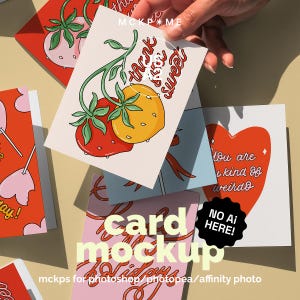 Maqueta de muchas tarjetas de felicitación tamaño A2 de EE. UU., maqueta de muchas postales, maqueta de muchas tarjetas de felicitación, maqueta de exhibición de postales, maqueta de postal en mano