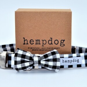 Hempdog Recycled Plastic RPET Collar with Removable Organic Cotton Bowtie and Metal Buckle