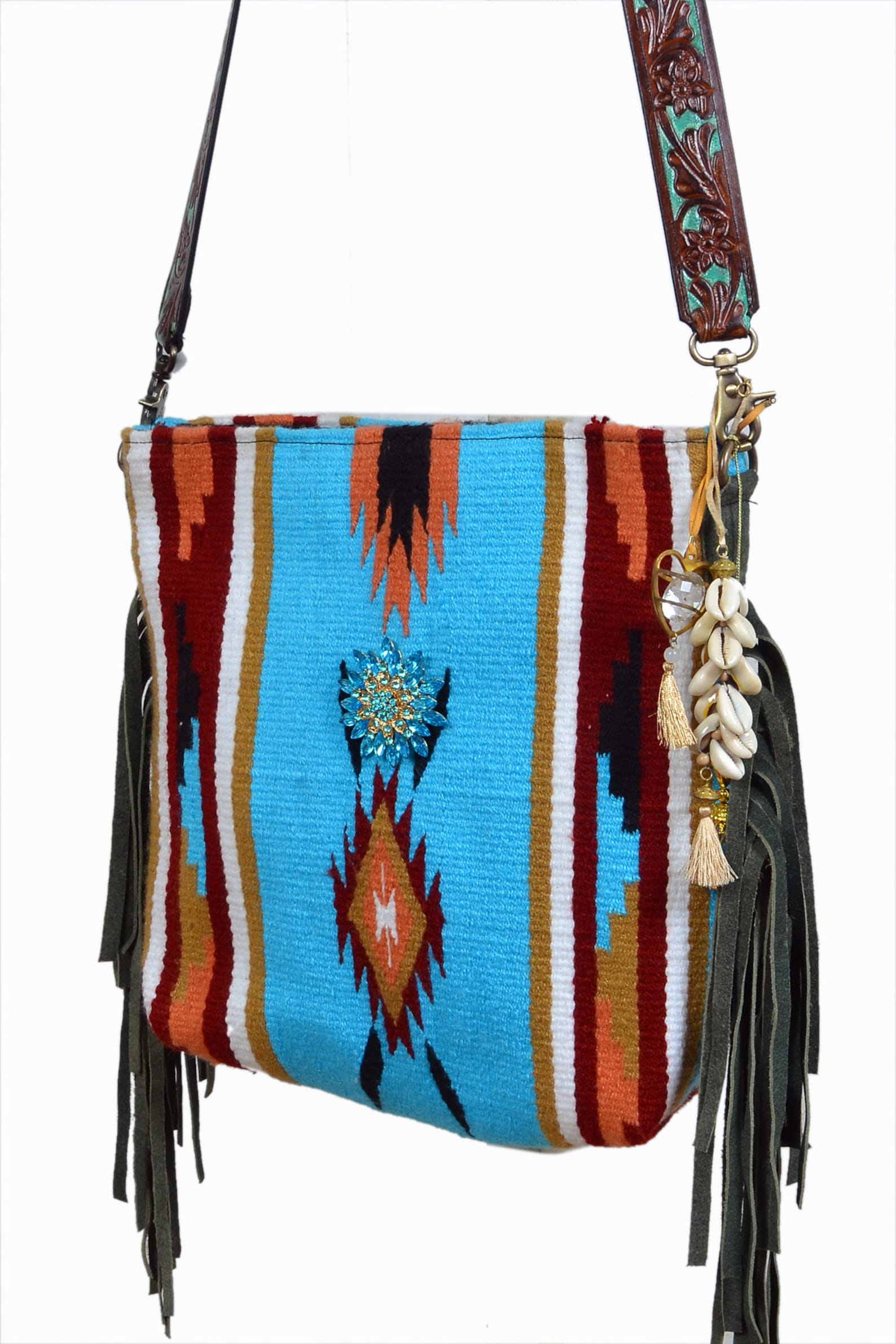 Leather boho fringe bag native american leather purse | Etsy