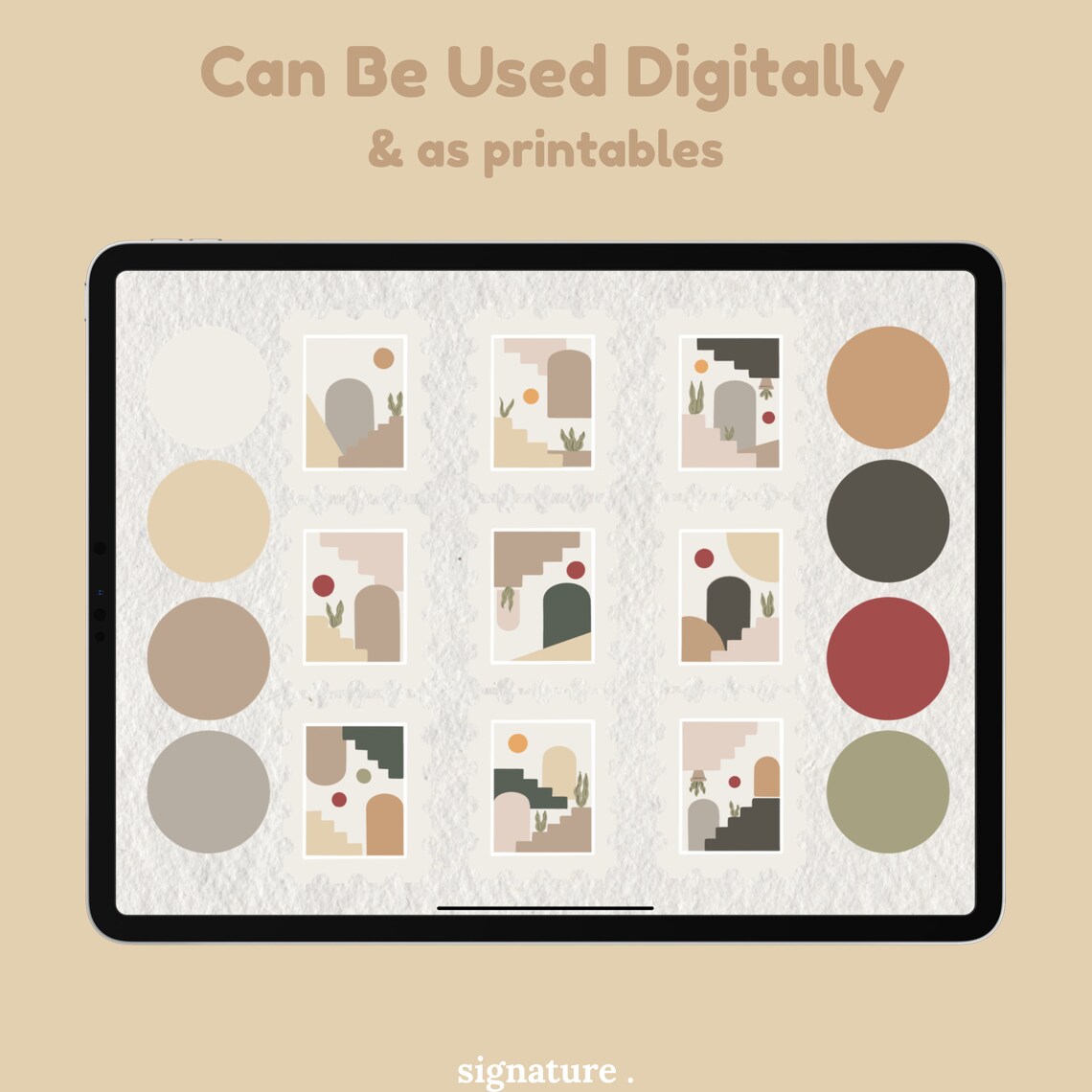 digital printable aesthetic stamp sticker set bullet journal etsy