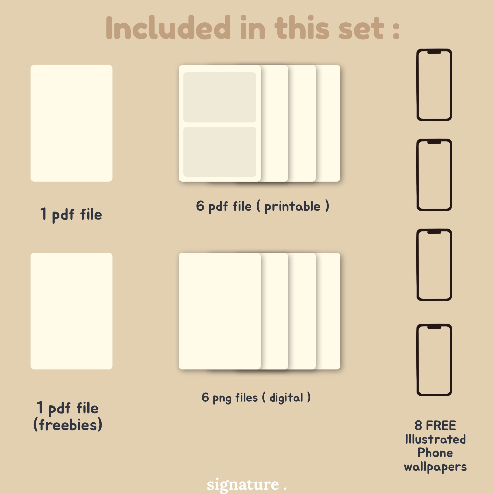 digital printable aesthetic stamp sticker set bullet