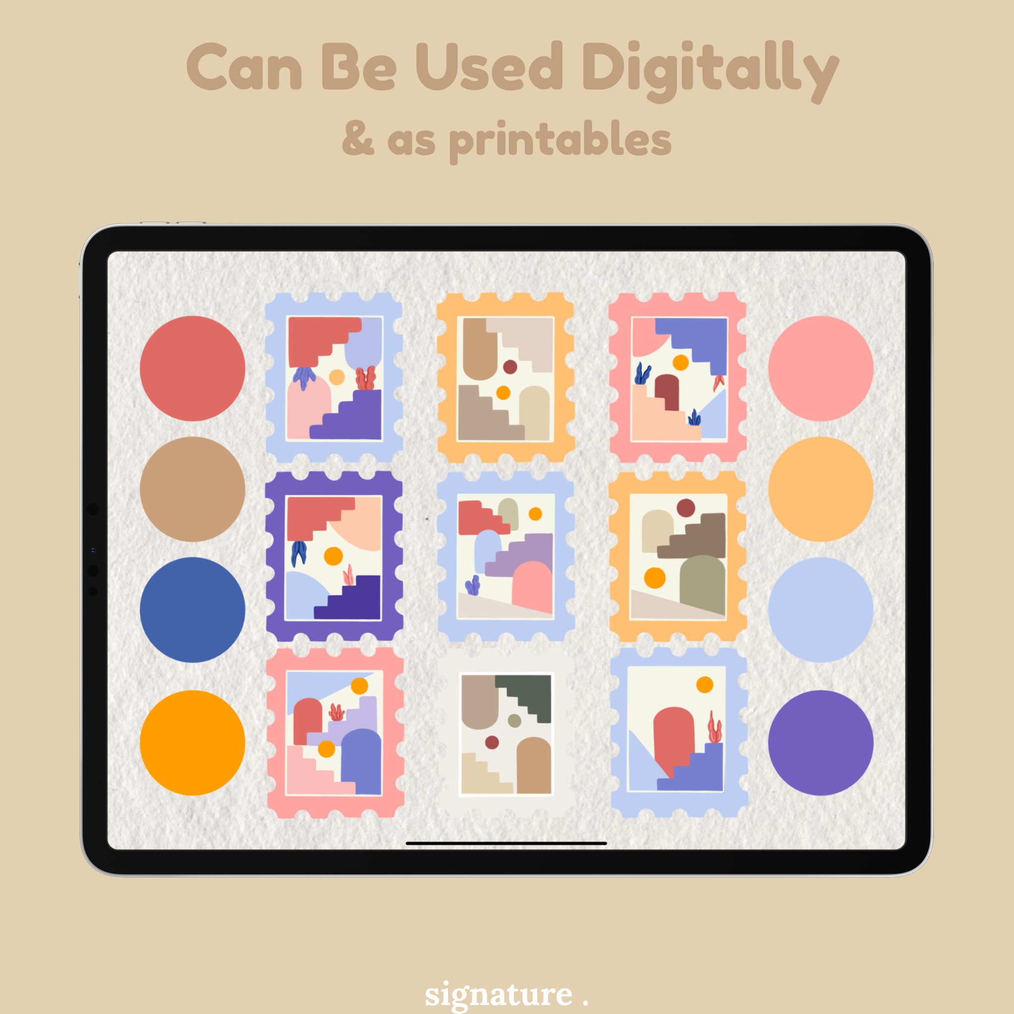Digital Printable Aesthetic Stamp Sticker Set Bullet Journal | Etsy