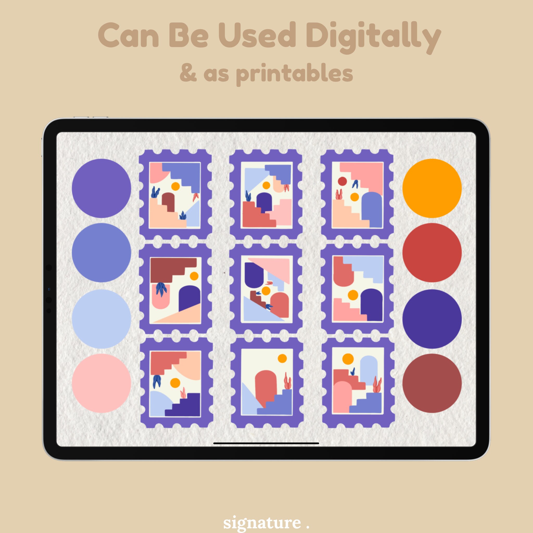 digital printable aesthetic stamp sticker set bullet