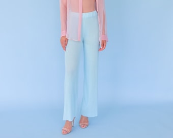 Relaxed viscose knit pants mint