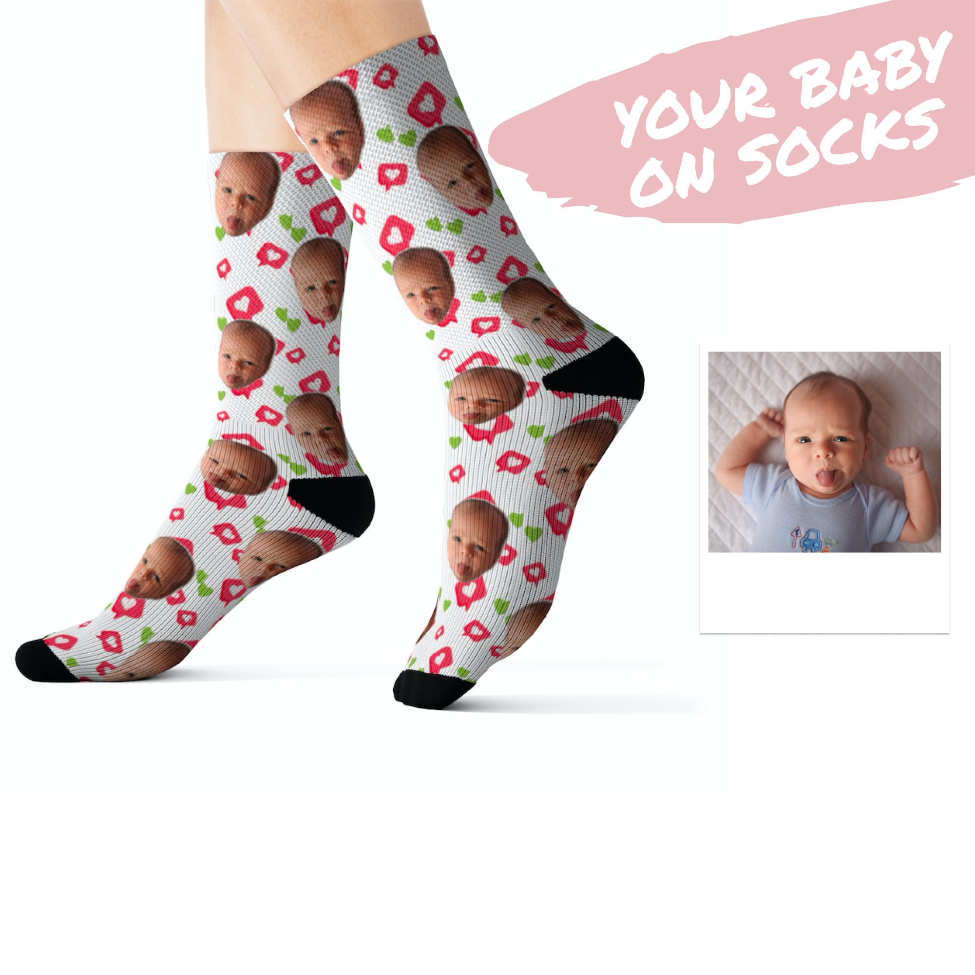 socks with baby face