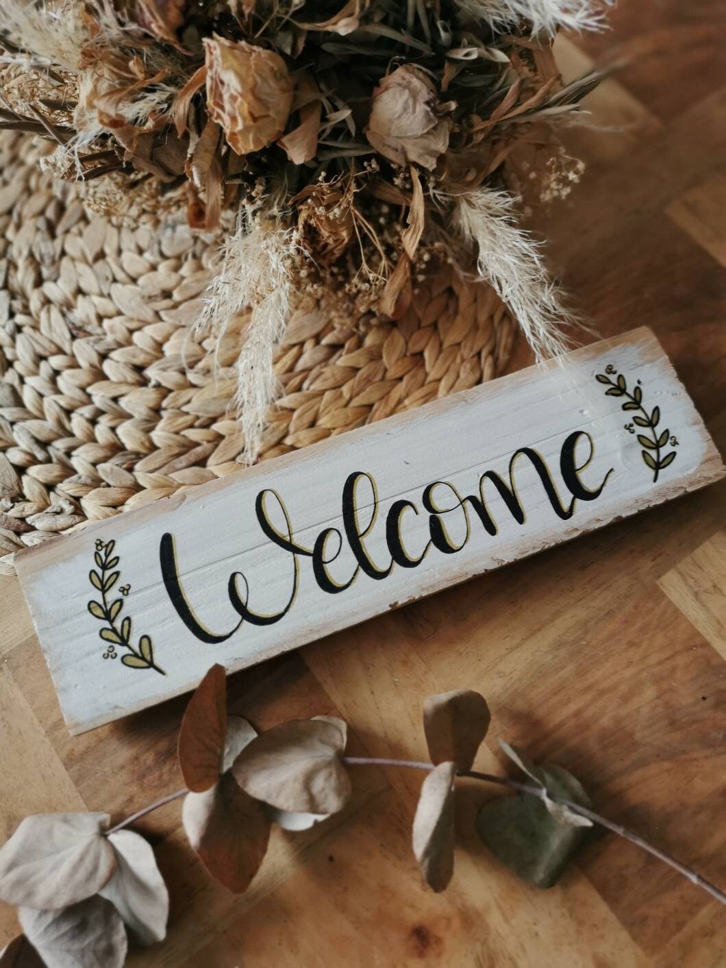 Pancarte Décorative Welcome en Bois