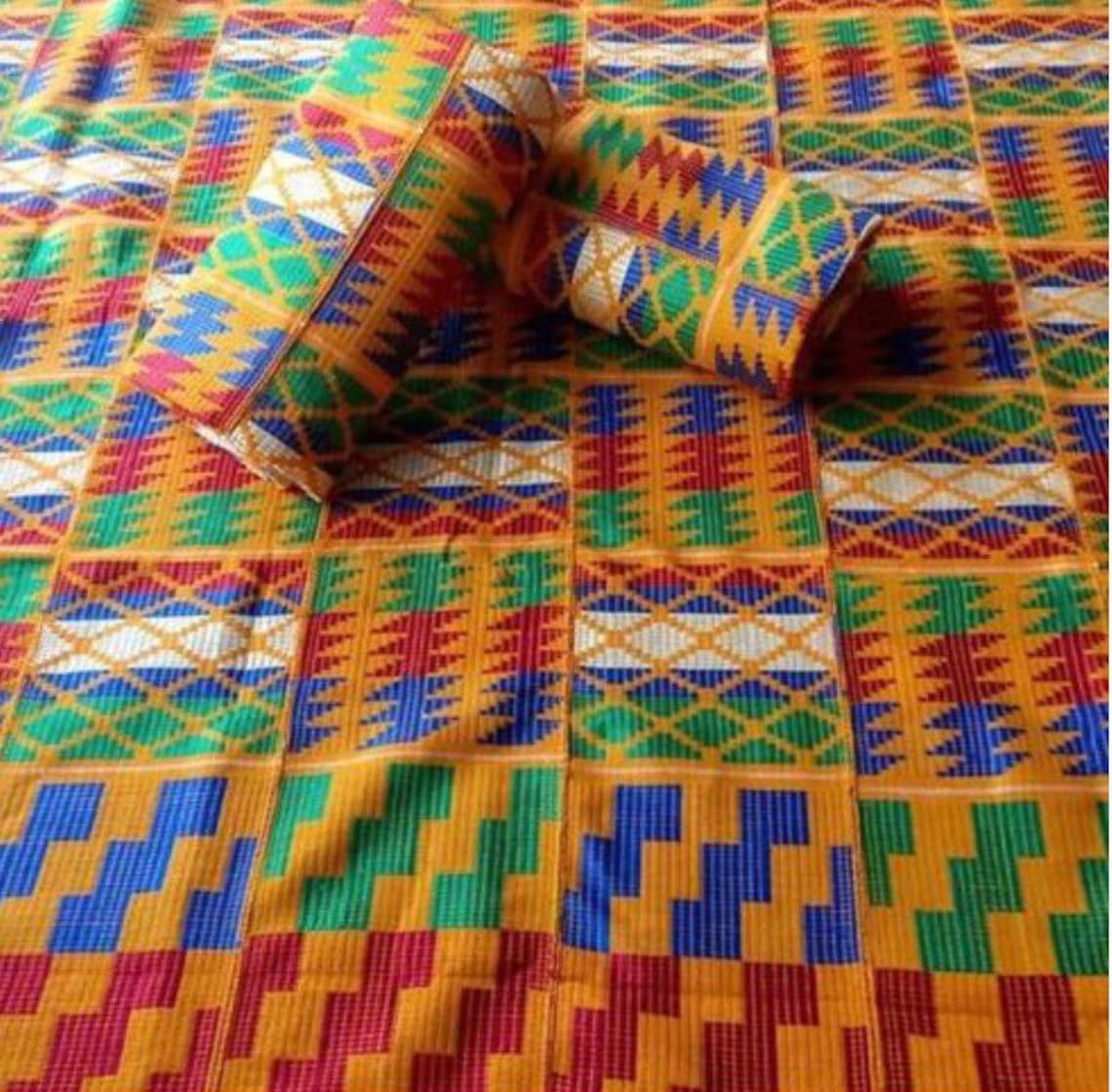 Ghana Kente Cloth/ Authentic Kente Cloth/Woven Kente Fabric / Etsy