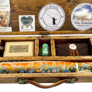 Handmade Two-Hearted Fly Rod Set: 2wt, Reclaimed Barn Wood Case image 3