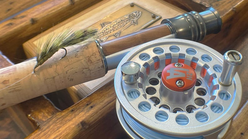 Handmade Two-Hearted Fly Rod Set: 2wt, Reclaimed Barn Wood Case image 2