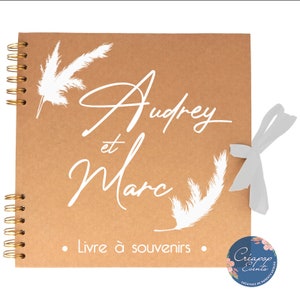 Livre d'or de mariage - Album kraft - Thème Bohème Chic et Pampa