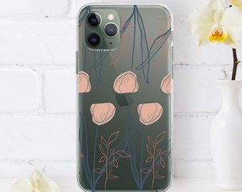 Cute Tulips iPhone 11 Pro Case Clear Case iPhone 11 Pro Plus Case iPhone Xs Max Case Pastel Art iPhone Xr Cases iPhone 8 Plus Case CW0115