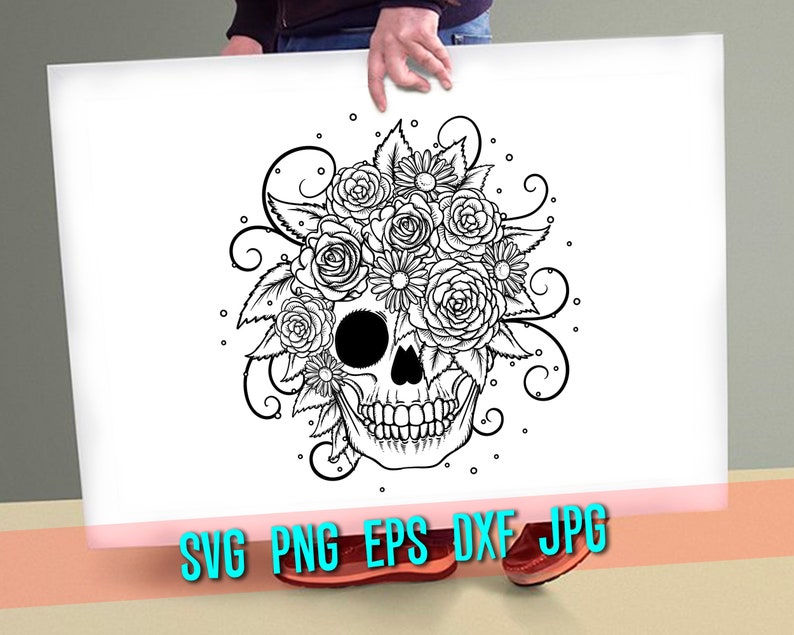 Download Skull Art Svg Mandala Art Svg Floral Svg Skull Silhouette Cut | Etsy