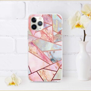 Pink Marble Geometry iPhone 13 Mini Hard Cover iPhone 13 Pro Max Case iPhone 13 Pro Cover iPhone 12 Mini Case iPhone 12 Pro Max Case CW0254