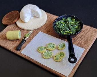 Slices of ricotta and spinach pasta