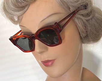 1940s celluloid amber brown sunglasses