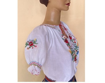Original Hungarian hand-embroidered blouse.