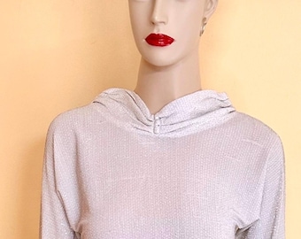 1950s Coronet white and lurex silver top