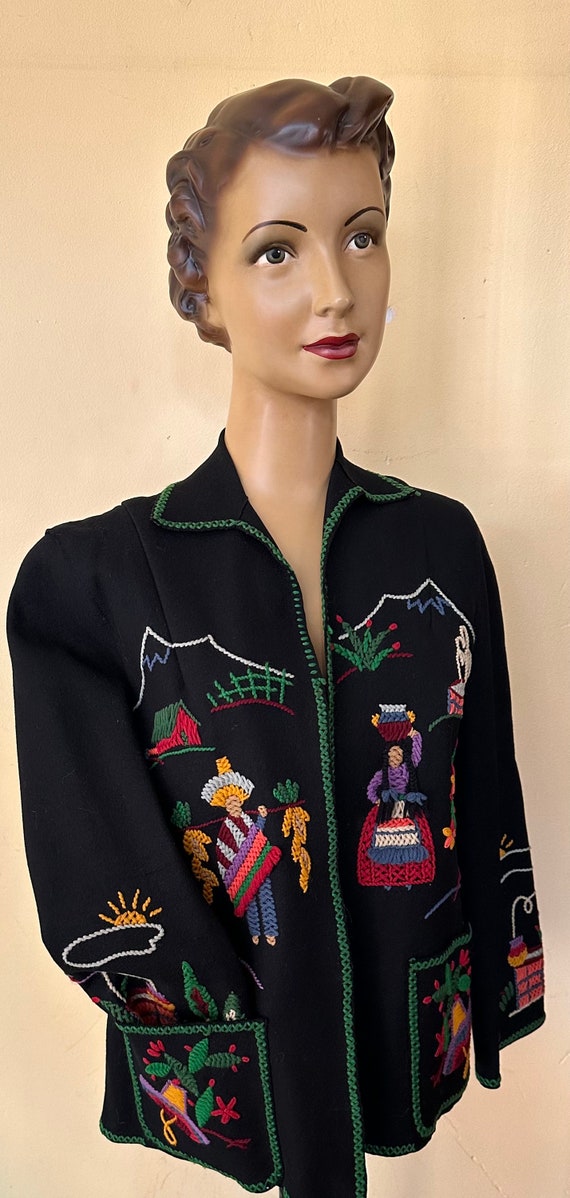 Mexican felt embroidered jacket - image 6